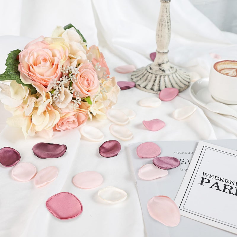 Der Rose 300pcs Artificial Flowers Silk Fake Pink Rose Petals Flower Girl Scatter Pedals for Aisle Centerpieces Table Confetti Party Favors Home Wedding Valentines Proposal Anniversary Decorations - Image 4